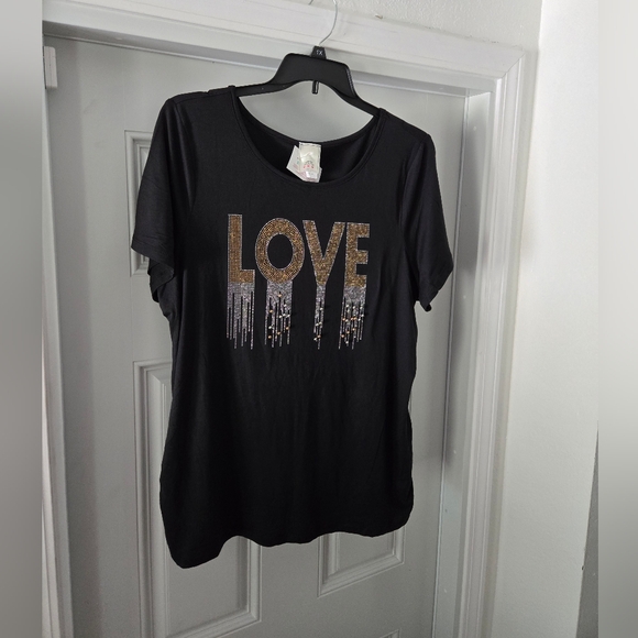 LOVE PLUS Size 3x Sparkly Bead top - NEW - Picture 5 of 12
